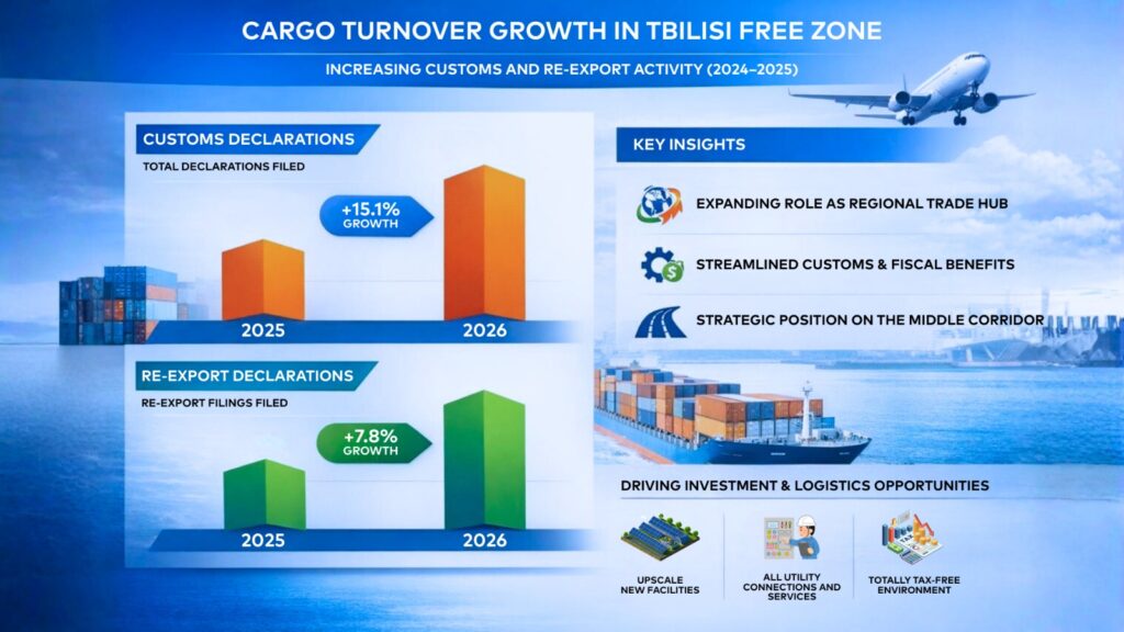 Infographic - Growth in cargo turnover in the Tbilisi Free Zone